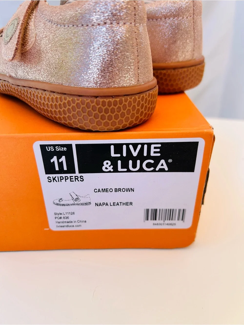 Livie & Luca Skippers Cameo Brown Napa Leather Shoes Girls Size 11 NIB